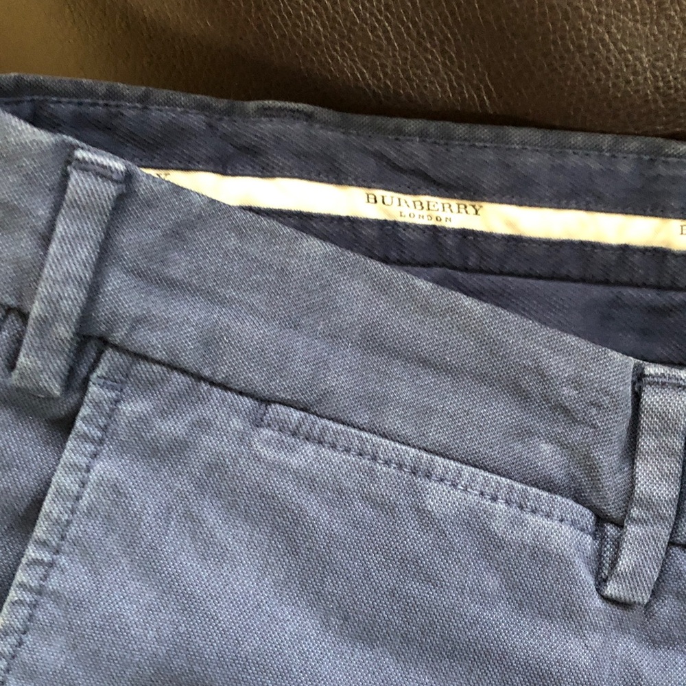 Burberry Navy Blue Cotton Pants made in Italy
